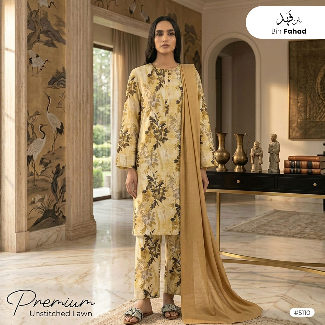 3pcs Premium Lawn Unstitched D-5110