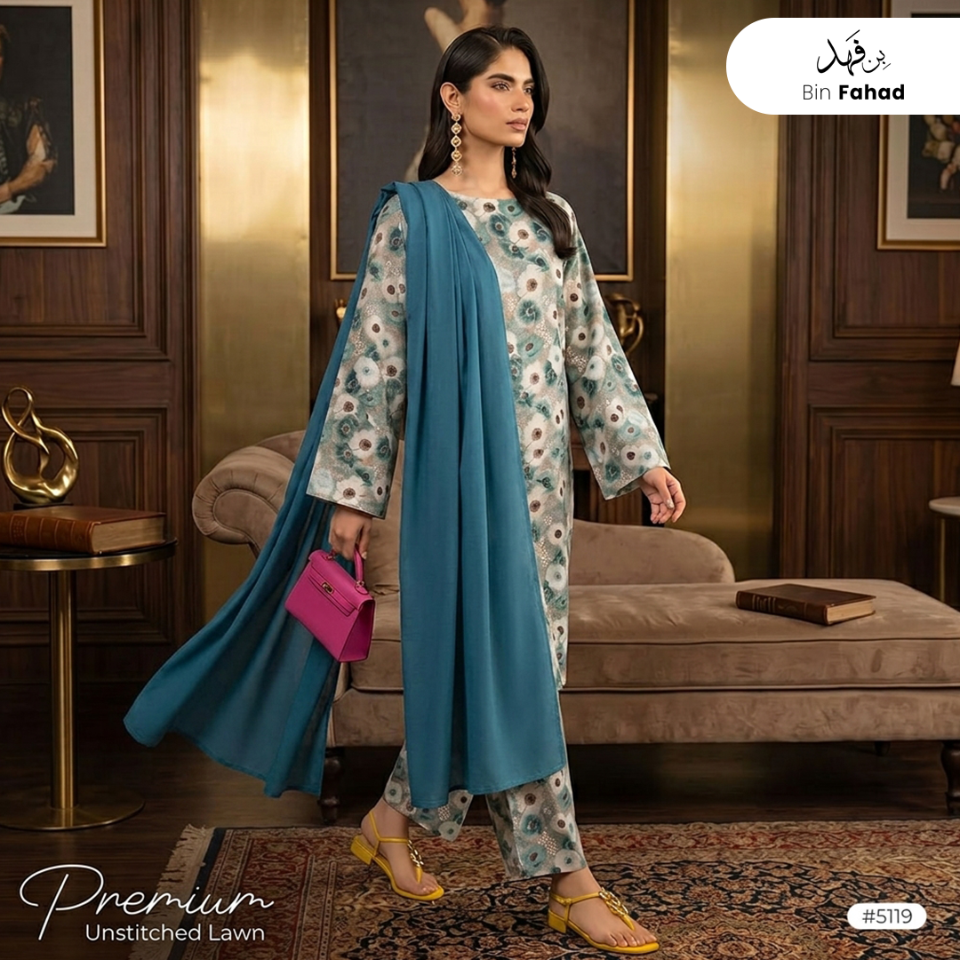 3pcs Premium Lawn Unstitched D-5119
