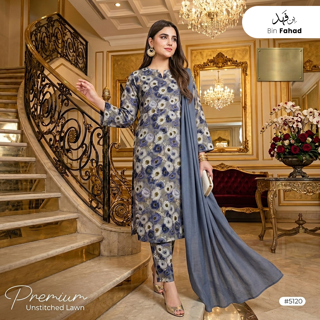 3pcs Premium Lawn Unstitched D-5120