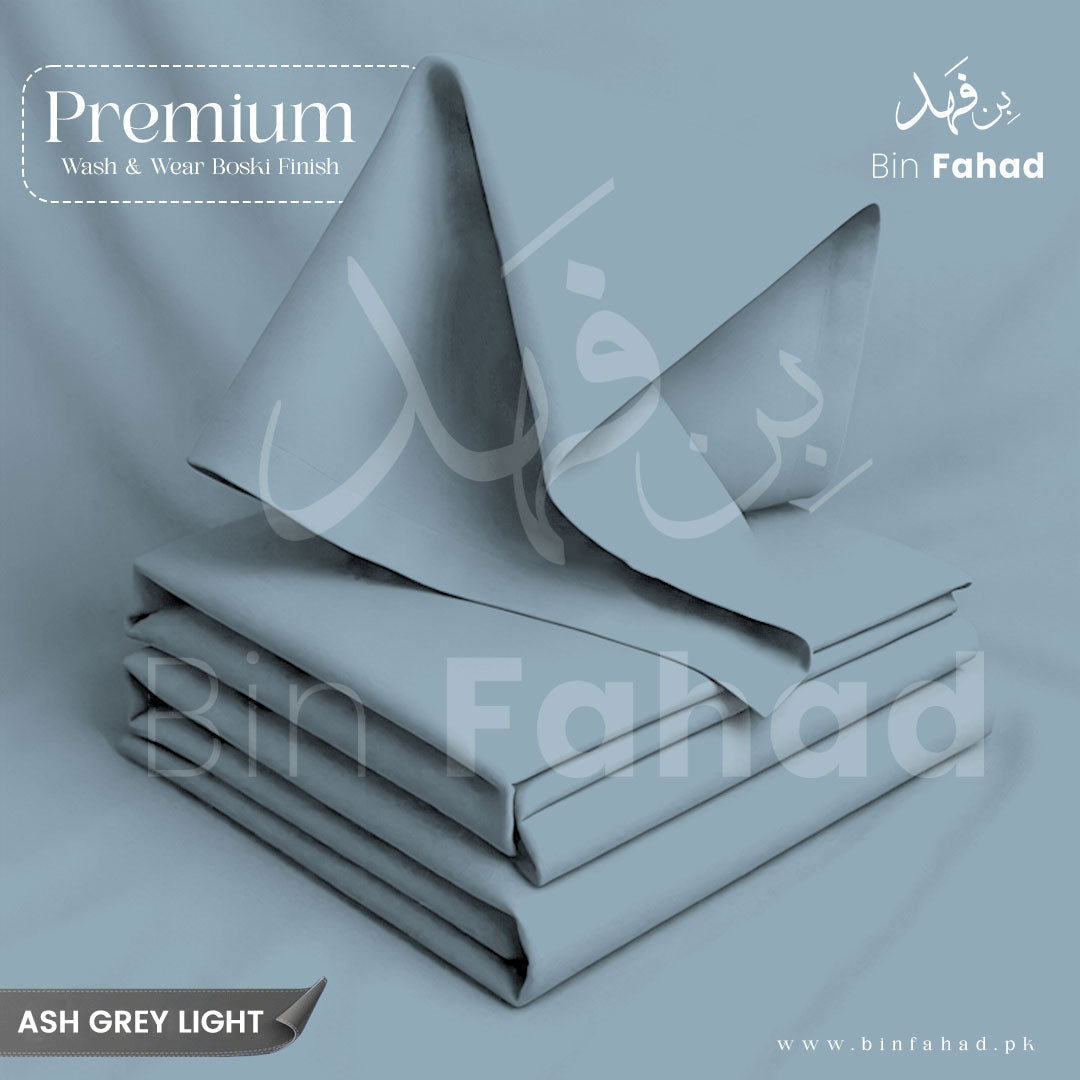 Premium Wash & Wear Boski Finish - Ash Grey Light