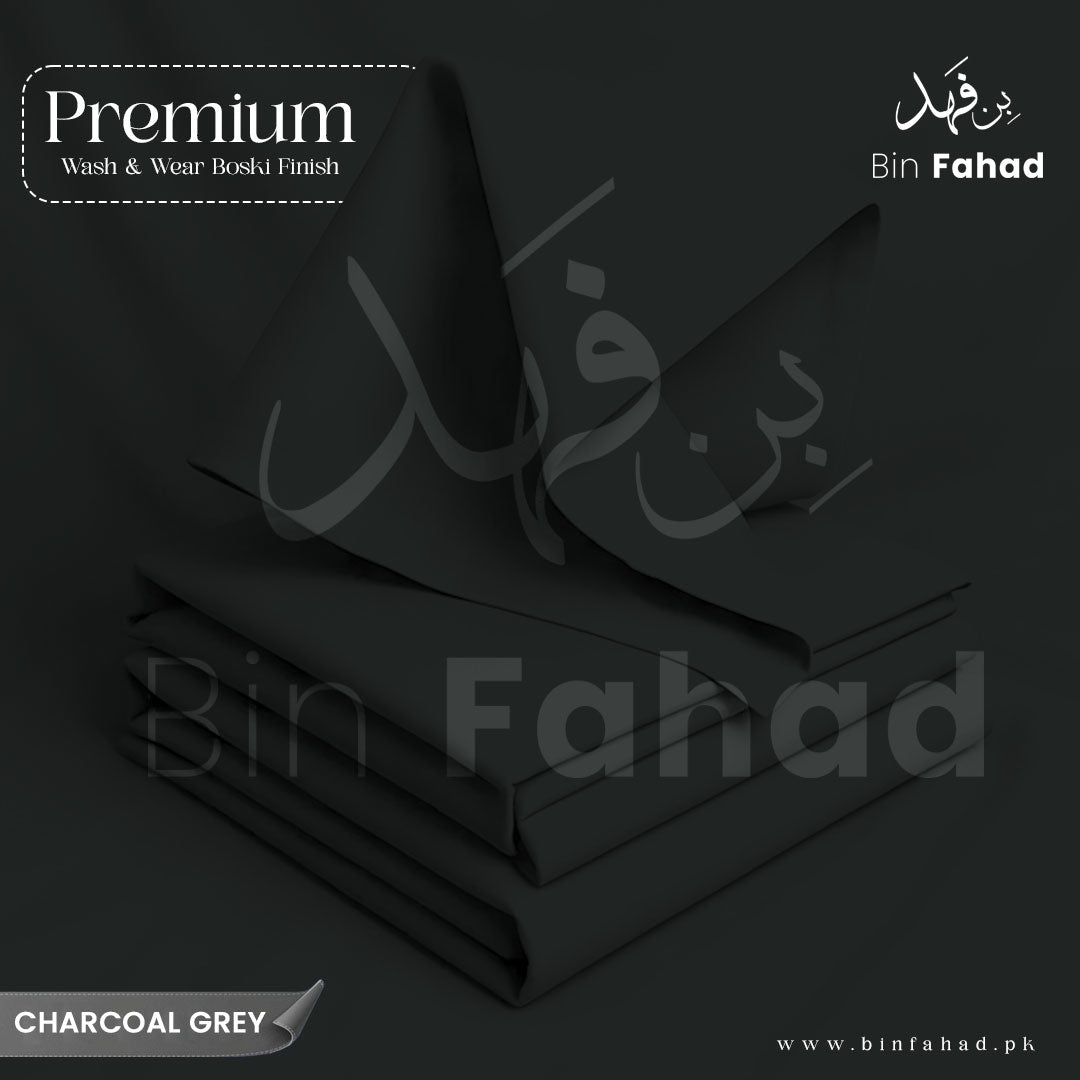 Premium Wash & Wear Boski Finish - Charcoal Grey