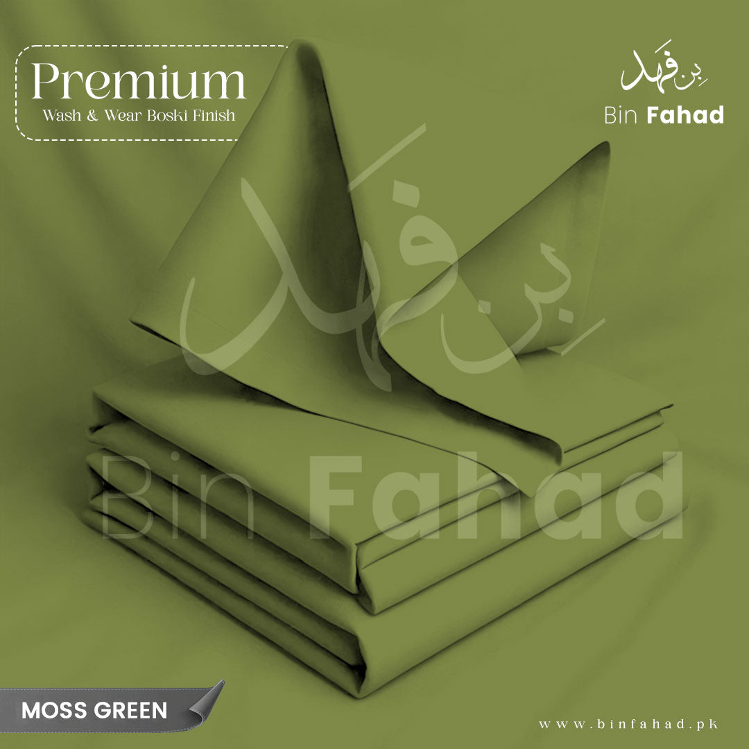 Premium Wash & Wear Boski Finish - Moss Green