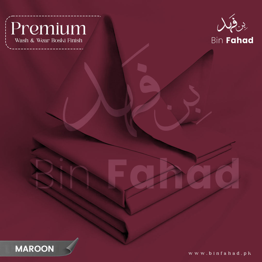 Premium Wash & Wear Boski Finish - Maroon