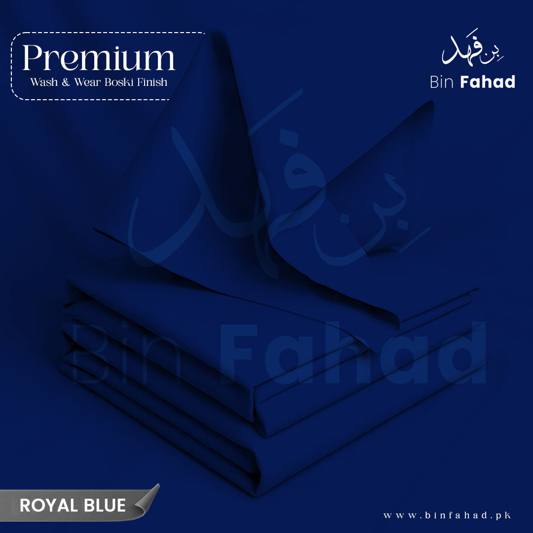 Premium Wash & Wear Boski Finish - Royal Blue