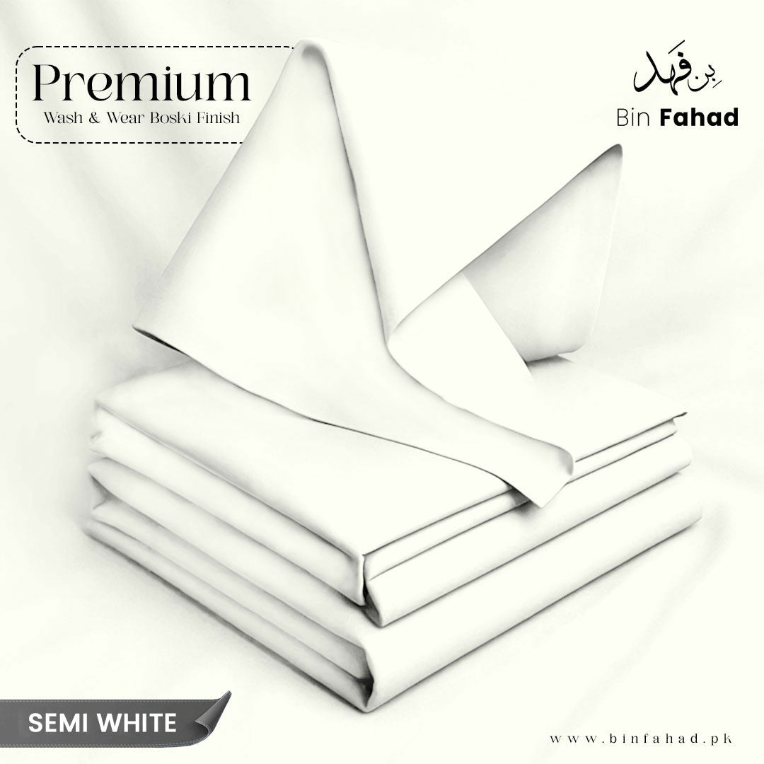 Premium Wash & Wear Boski Finish - Semi White