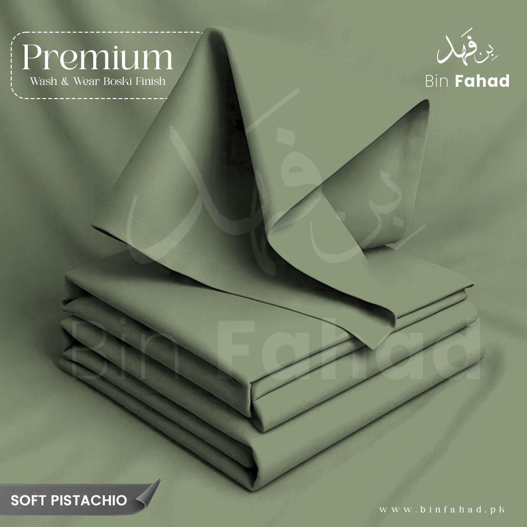 Premium Wash & Wear Boski Finish - Soft Pistachio