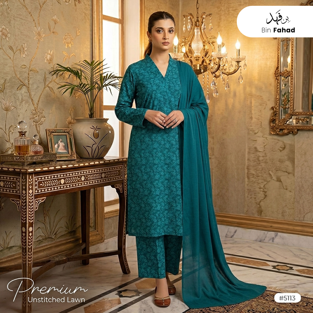3pcs Premium Lawn Unstitched D-5113