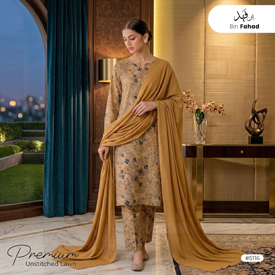 3pcs Premium Lawn Unstitched D-5116
