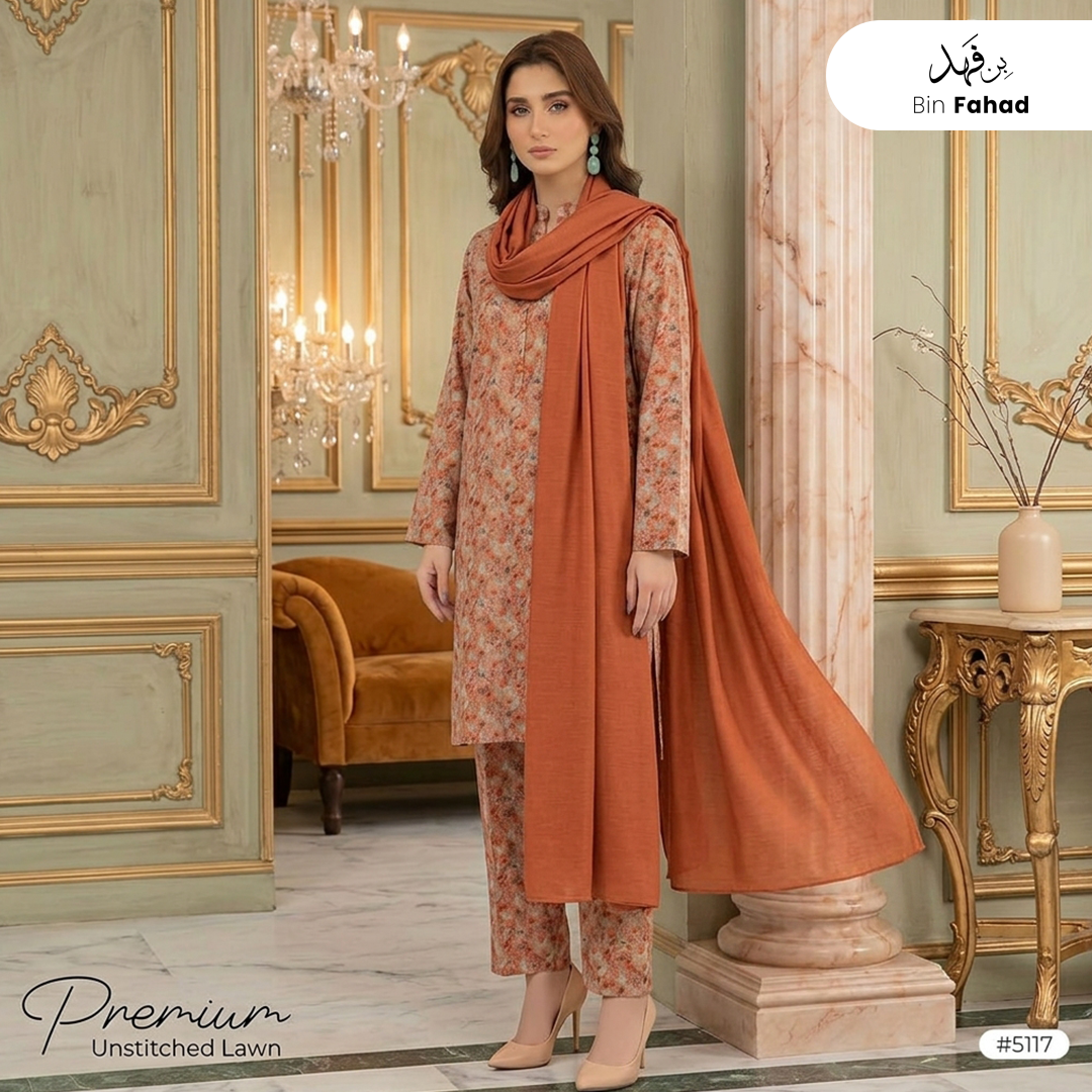 3pcs Premium Lawn Unstitched D-5117