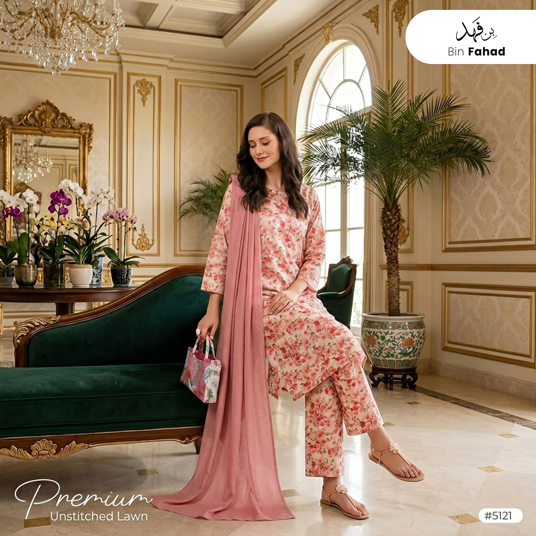 3pcs Premium Lawn Unstitched D-5121