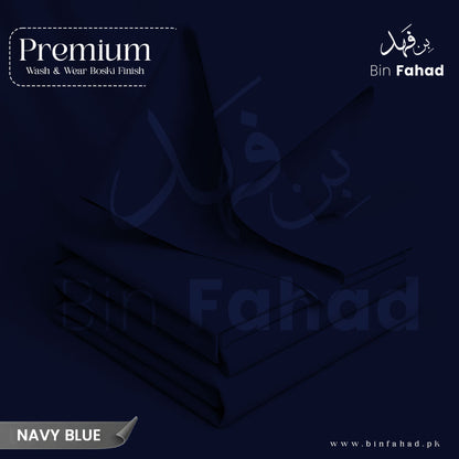 Premium Wash & Wear Boski Finish - Navy Blue