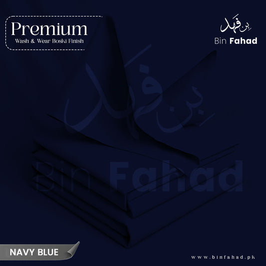 Premium Wash & Wear Boski Finish - Navy Blue