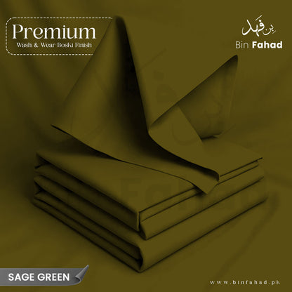 Premium Wash & Wear Boski Finish - Sage Green