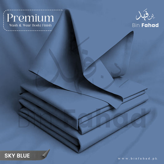 Premium Wash & Wear Boski Finish - Sky Blue