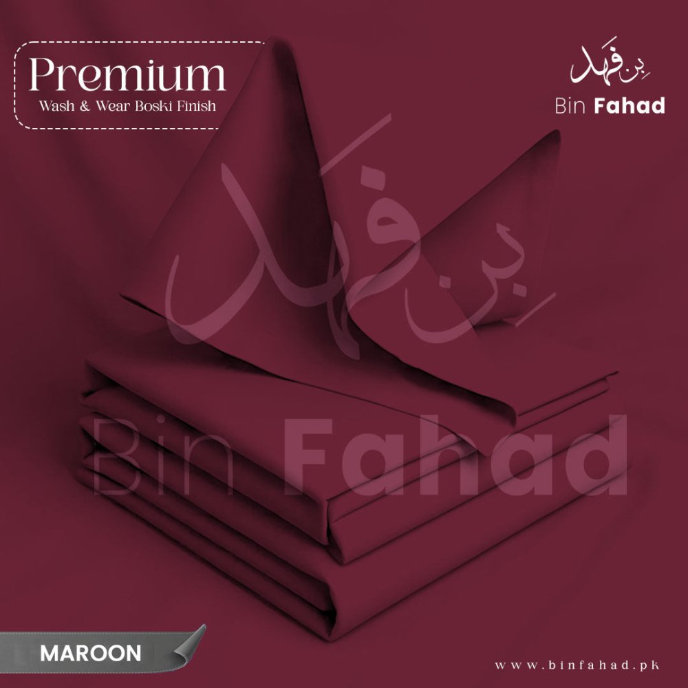 Boski Wash & Wear - Maroon - Bin Fahad