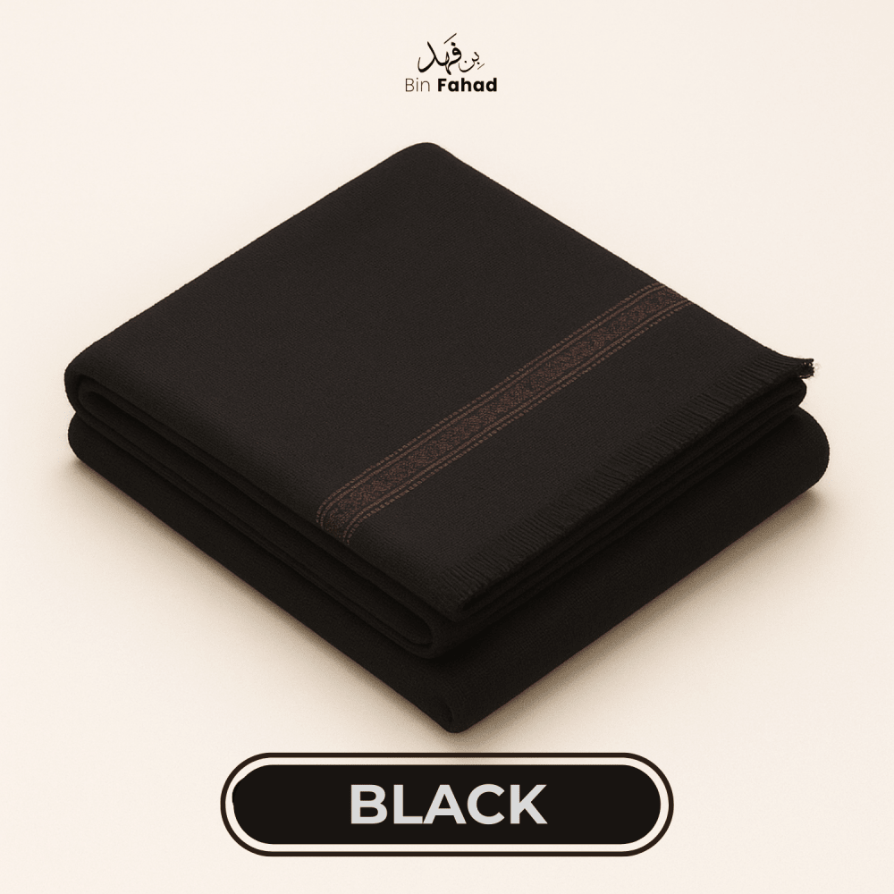 Premium Gents Shawl - Black - Bin Fahad