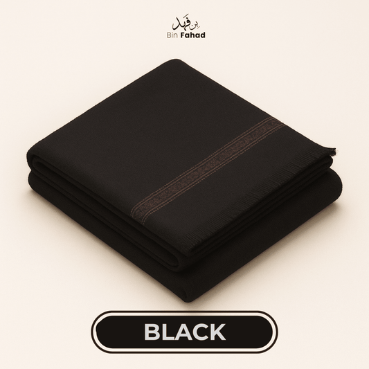 Premium Gents Shawl - Black - Bin Fahad