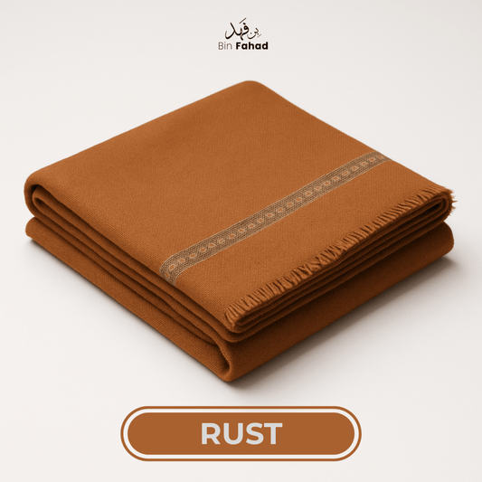 Premium Gents Shawl - Rust - Bin Fahad