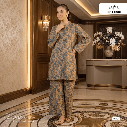 Premium Lawn Unstitched 2pcs (Shirt & Trouser) 5004 - Bin Fahad