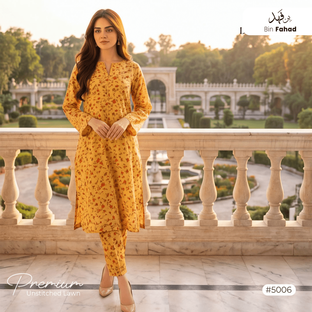 Premium Lawn Unstitched 2pcs (Shirt & Trouser) 5006 - Bin Fahad