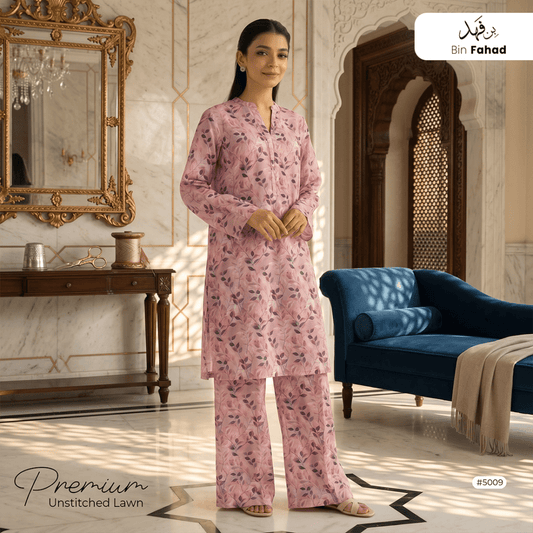 Premium Lawn Unstitched 2pcs (Shirt & Trouser) 5009 - Bin Fahad