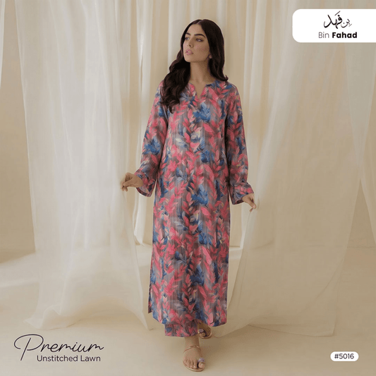 Premium Lawn Unstitched 2pcs (Shirt & Trouser) 5016 - Bin Fahad