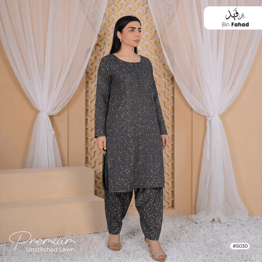 Premium Lawn Unstitched 2pcs (Shirt & Trouser) 5030 - Bin Fahad
