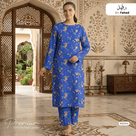 Premium Lawn Unstitched 2pcs (Shirt & Trouser) 5044 - Bin Fahad