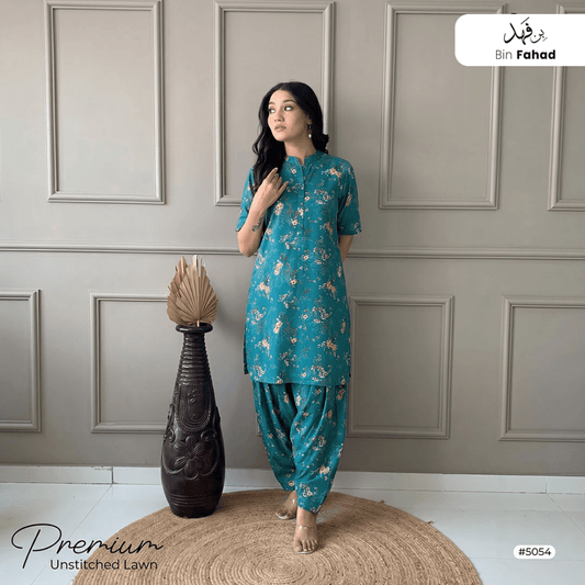 Premium Lawn Unstitched 2pcs (Shirt & Trouser) 5054 - Bin Fahad