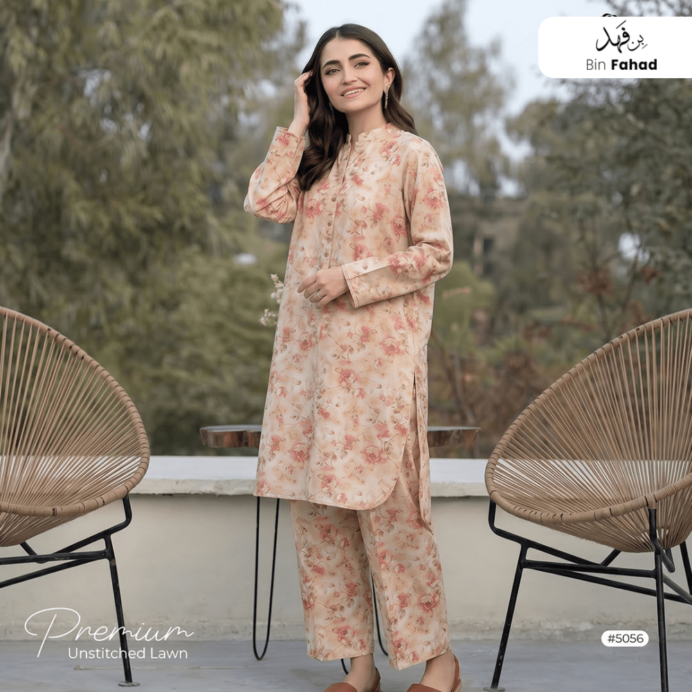 Premium Lawn Unstitched 2pcs (Shirt & Trouser) 5056 - Bin Fahad
