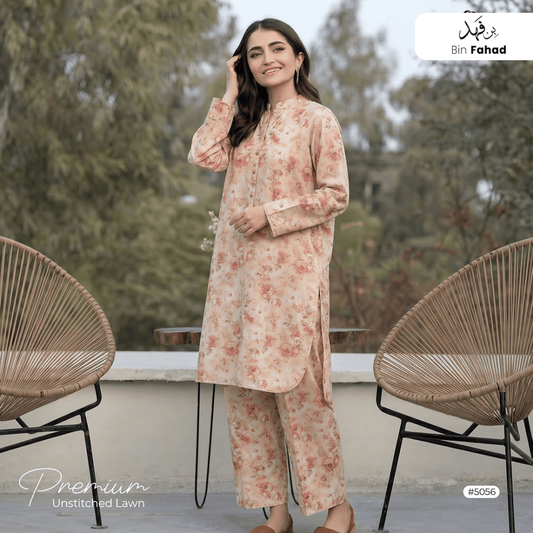 Premium Lawn Unstitched 2pcs (Shirt & Trouser) 5056 - Bin Fahad