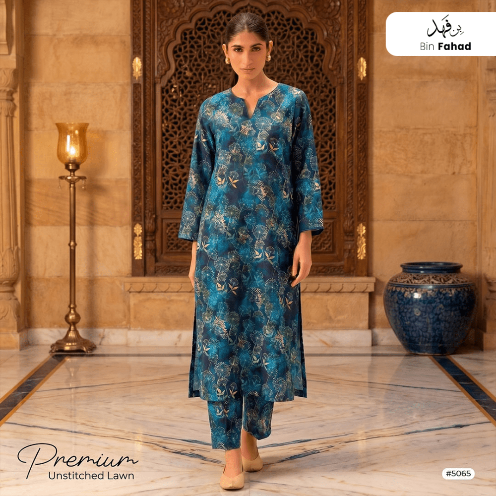 Premium Lawn Unstitched 2pcs (Shirt & Trouser) 5065 - Bin Fahad