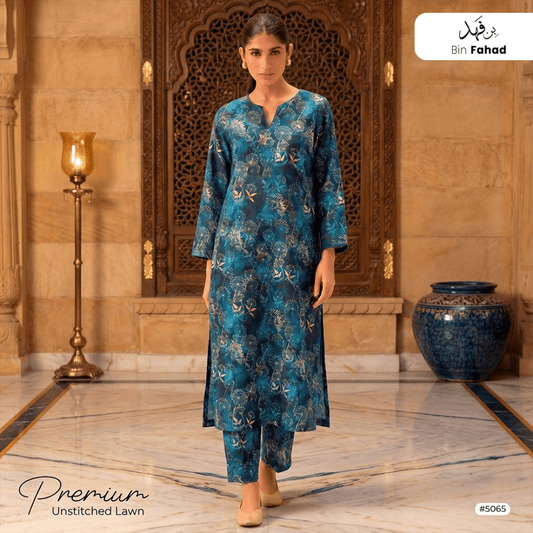 Premium Lawn Unstitched 2pcs (Shirt & Trouser) 5065 - Bin Fahad